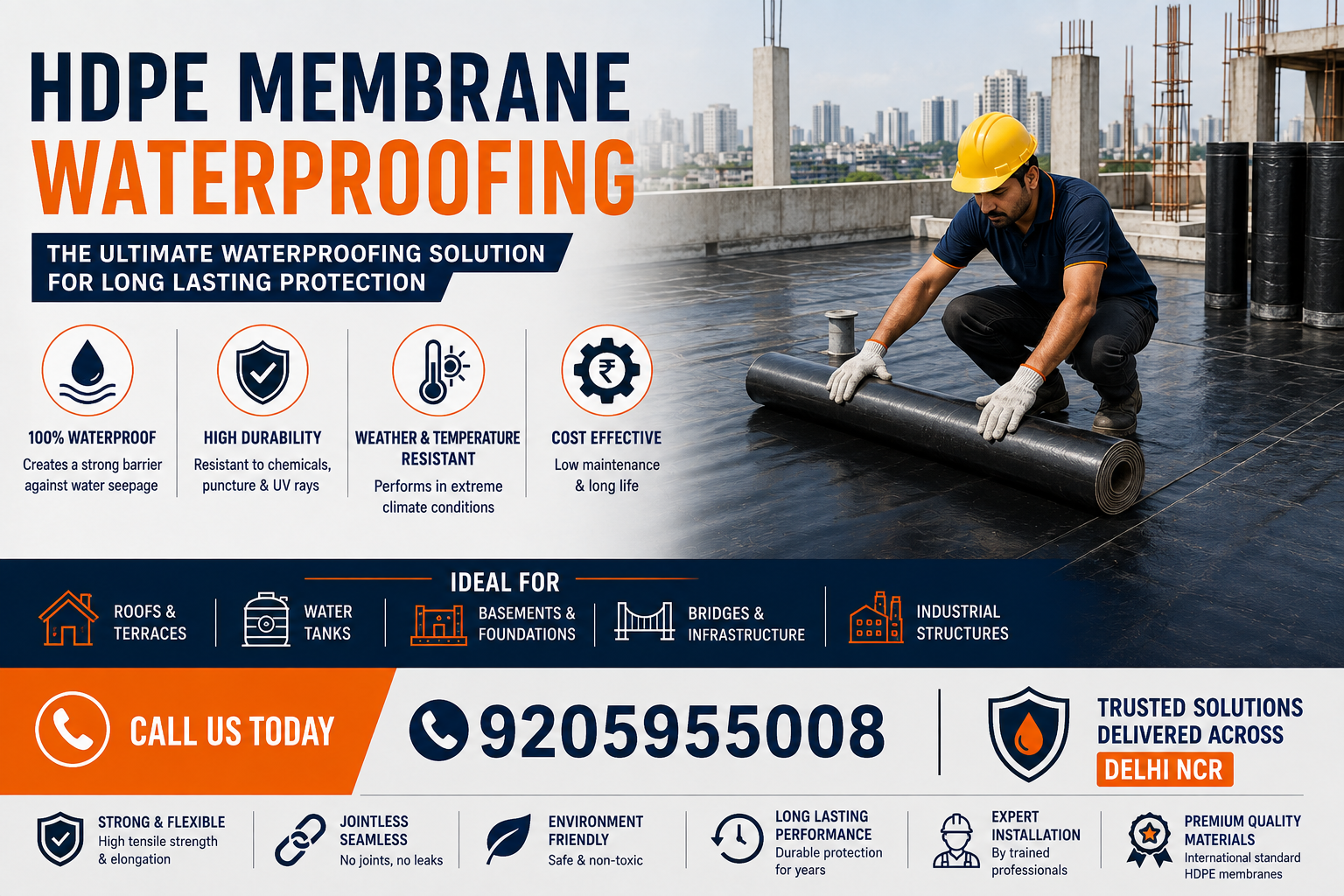 HDPE Membrane Waterproofing